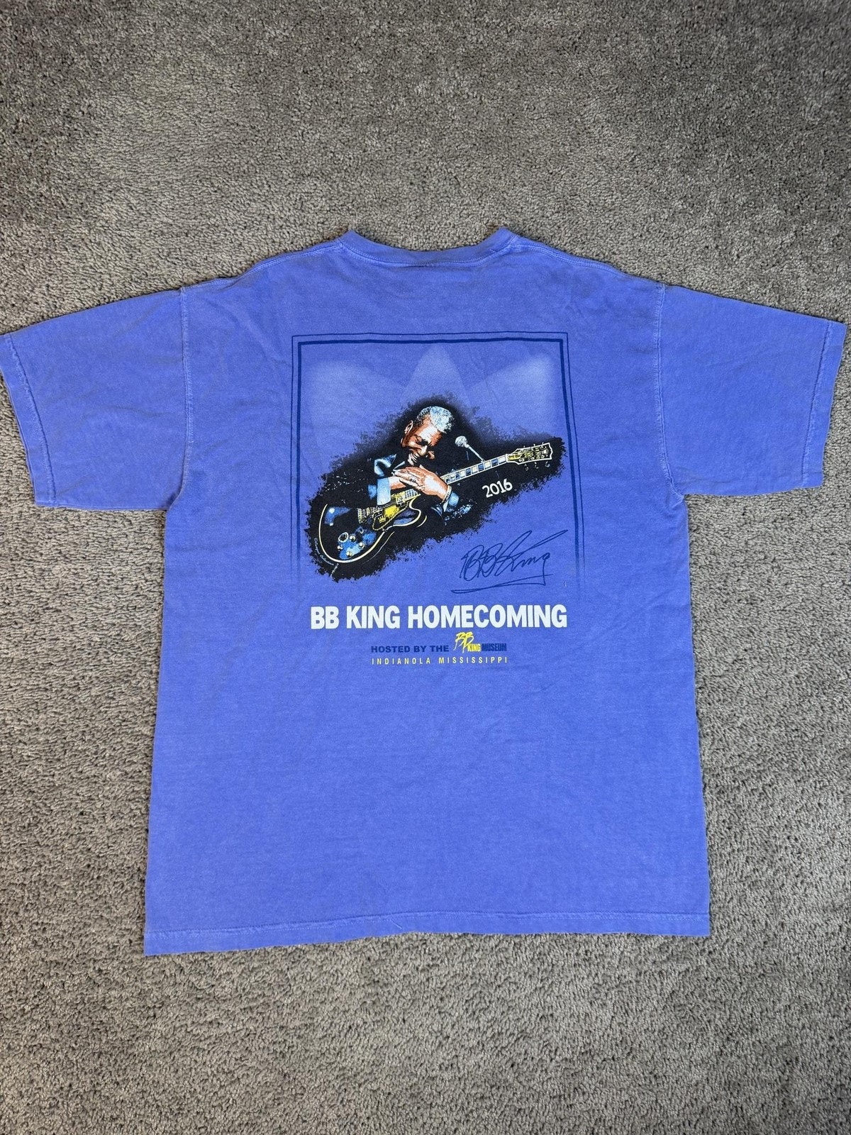 Bb King Homecoming Shirt Mens L Purple 2016 Short Sleeve Graphic Tee Music